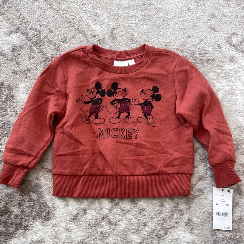 Disney‎ Mickey Mouse Sweatshirt Sz 18M NWT